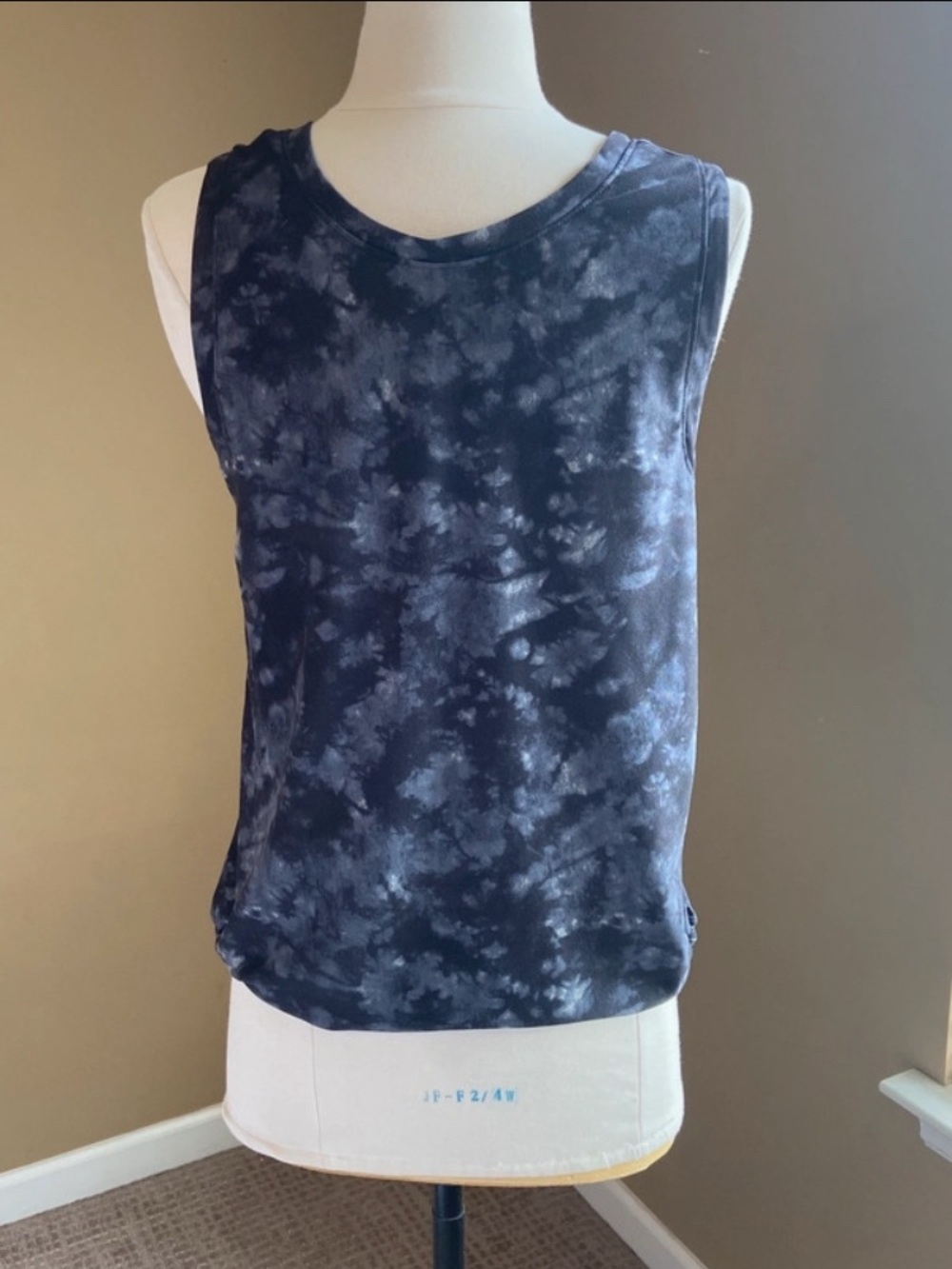 Old Navy Black Gray Tie-Dye Sleeveless Tank Small Workout Gym Walking Running